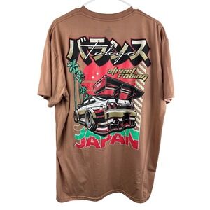 Launder Tokyo Street Racing JDM Graphic T-Shirt Mens 2XL Brown Japan Car Tee